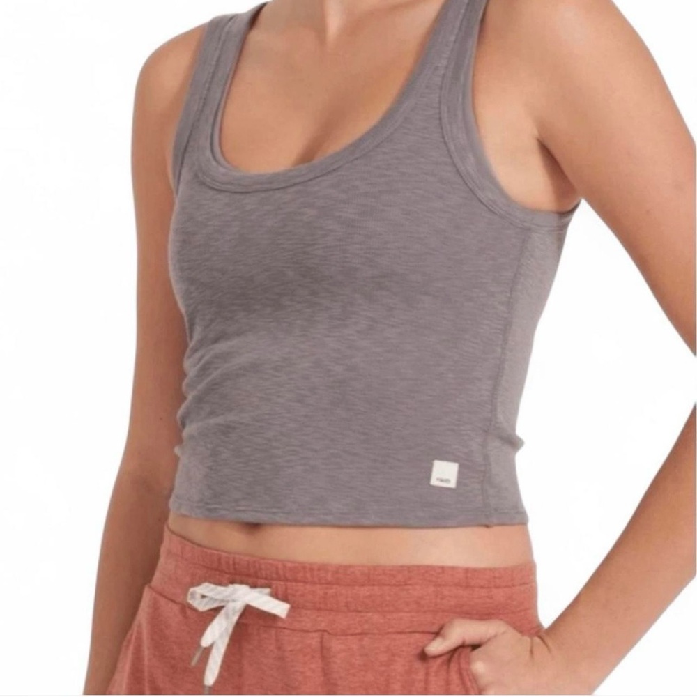 Vuori Gray Tank Crop Top